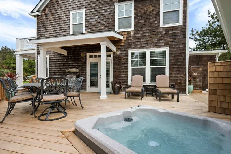 The deck is a perfect place to hang out and enjoy the refreshing ocean air.