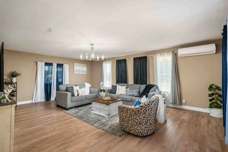 The living room is spacious and relaxing.