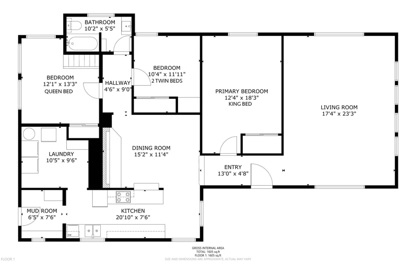 A detailed floor plan of this rental.