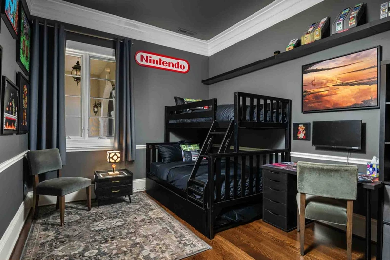 The Nintendo Room, immerse yourself in a majestic collection of Nintendo-themed memorabilia and then play retro video games to your hearts content.